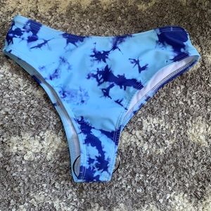 Blue tie dye bikini bottom